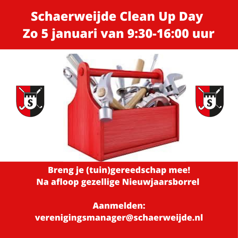 Schaerweijde Clean Up Day op zo 5/1! Nieuws afbeelding